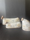 Terracotta Set Of Three Folk Art Sheep. Great Farmhouse Look