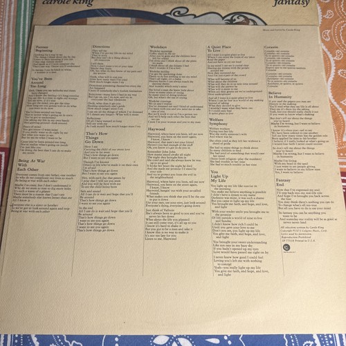 CAROLE KING Fantasy 1973 Vinyl LP VG+/VG+ - Picture 4 of 8