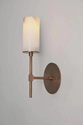 Alabaster Vanity Brass Wall Light Modern Luxury Wall Sconce Designer Bathroom