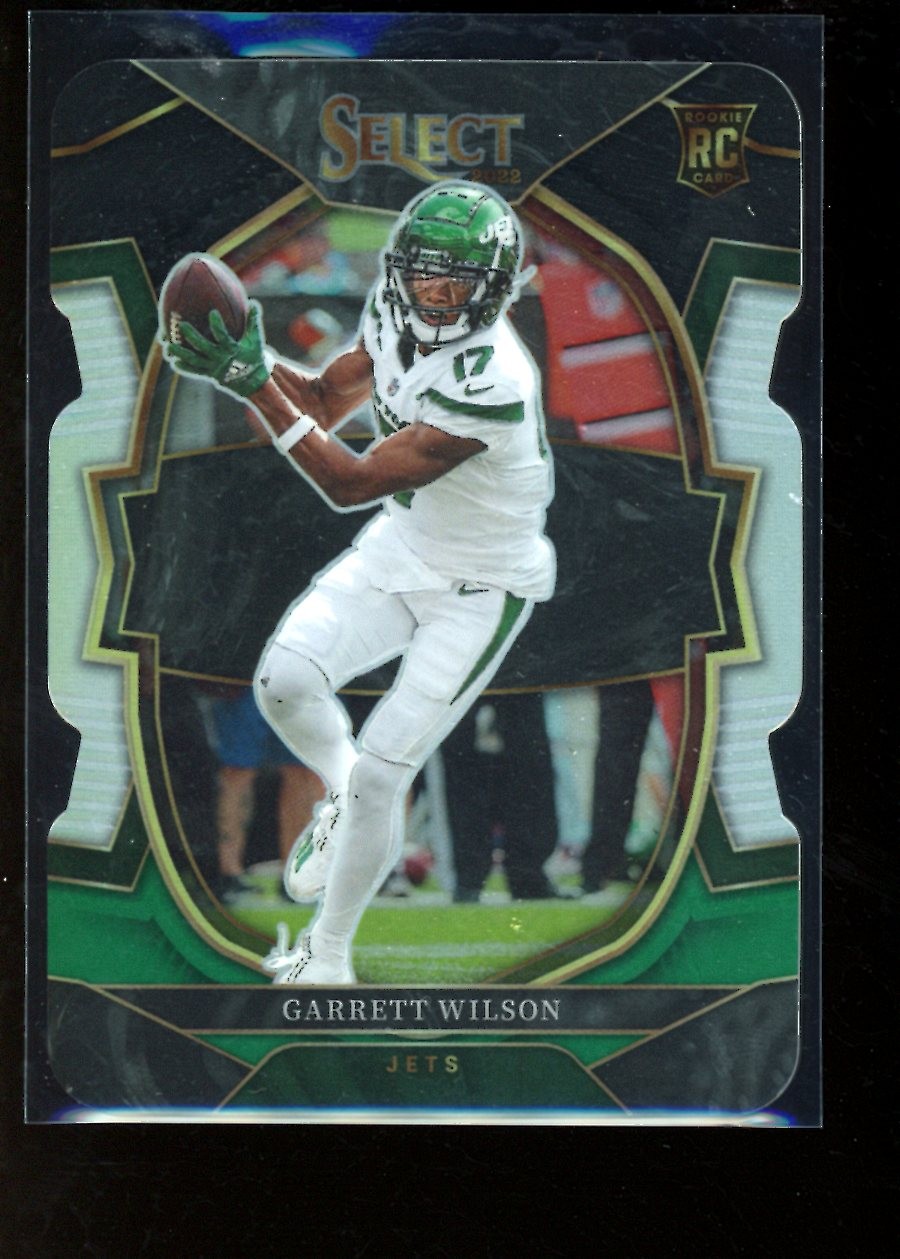 2022 Panini Select #88 Garrett Wilson Black and Green Prizm Die Cut