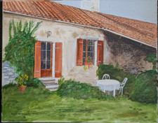 Contemporary Original oil painting of garden scene signed by Ray Garthwaite 2014