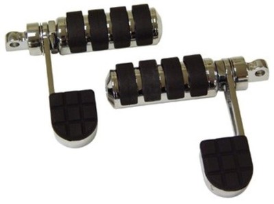 V-Factor 24069 Chrome ISO Foot Pegs Stirrup Heel Rest for Harley Male Mount
