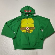 Teenage Mutant Ninja Turtles "Raphael Chest" Pullover Hoodie Green Long Sleeve