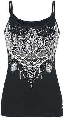Black Premium by EMP Damen schwarzes Top mit Schmetterling-Print und