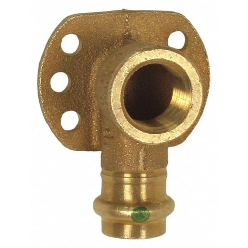 Viega 79190 ProPress Zero Lead Bronze 90-Degree Elbow Drop with Wall Plate