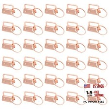 1 Inch Key Fob Hardware with Keychain Rings for DIY Crafts, Bag Rose Gold