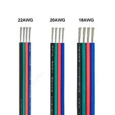 4 Pin 5050 3528 LED RGB Strip Extension Connector Cable Wire - 22/20/18 AWG