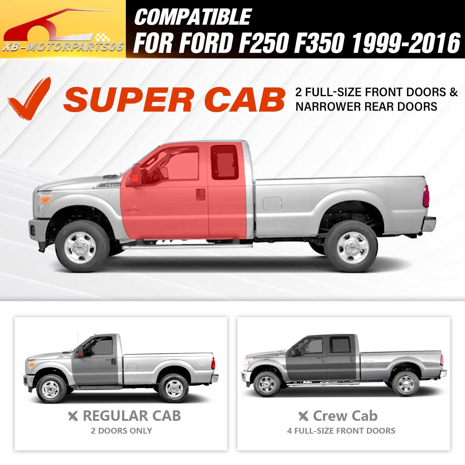 Side Step Running Boards For 99-2016 Ford F250 F350 Super Cab Two Stairs Design
