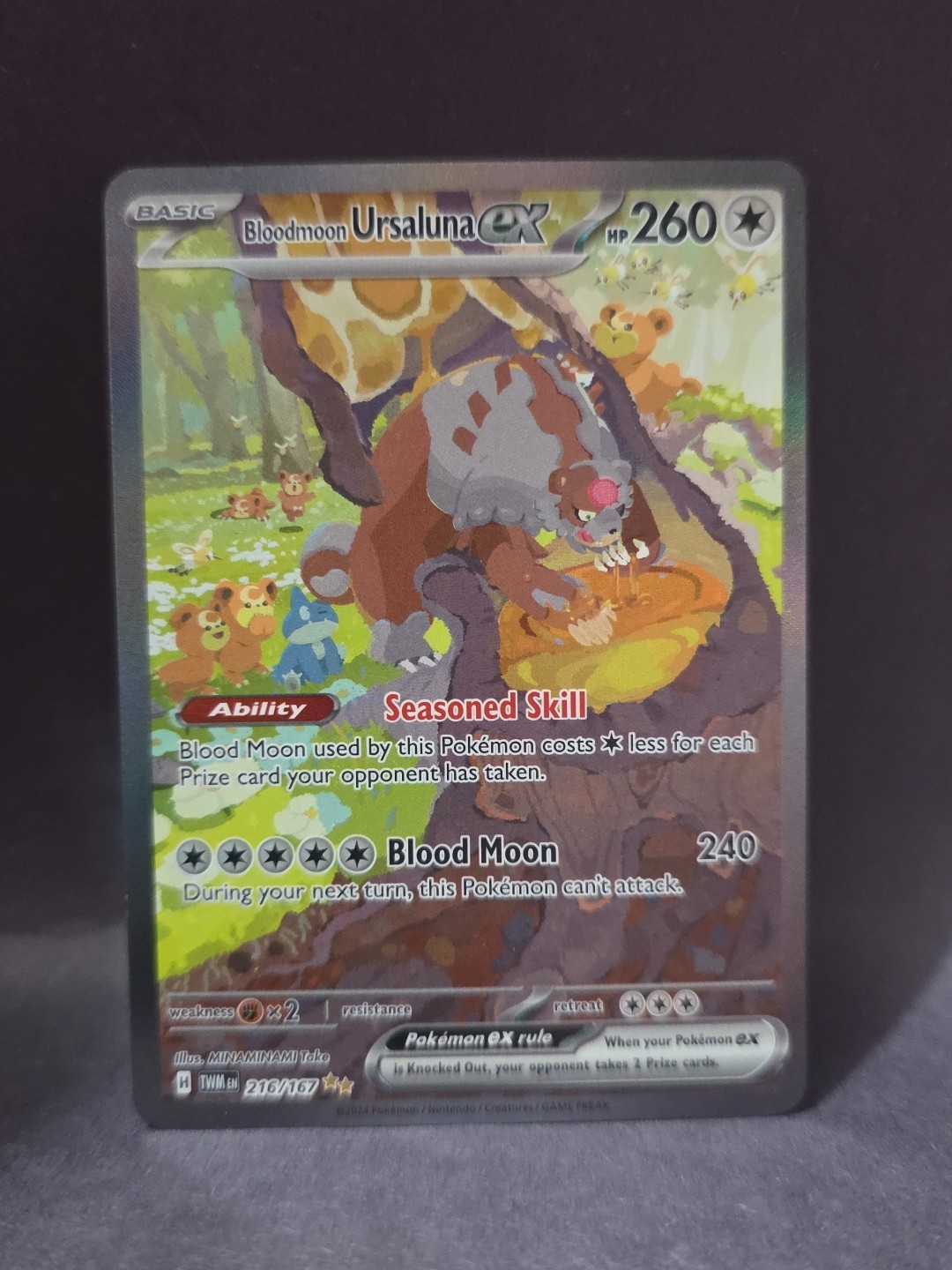 Pokemon TCG  Bloodmoon Ursaluna EX SIR 216/167 Twilight Masquerade 