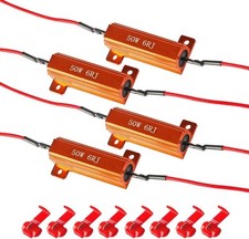 4 PCS Load Resistor,LED Turn Signal Resistor Flasher Adaptor with Wire 4 Pcs