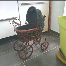 Puppenwagen Nostalgie Holz -  Puppenwagen Vintage Deko Sehr Gut Erhalten,  