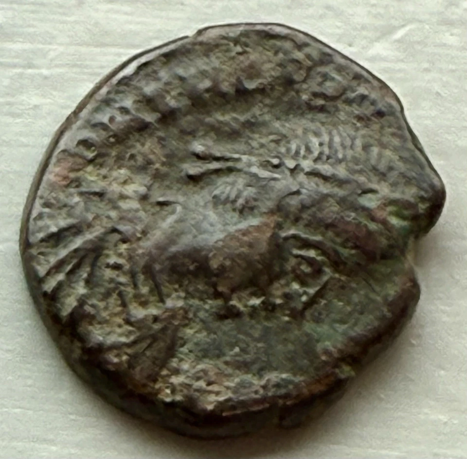 Roman "Camp Gate" Ancient Coin ~ 383-388AD Emperor Theodosius ~ Rare, Authentic - Image 4 of 4