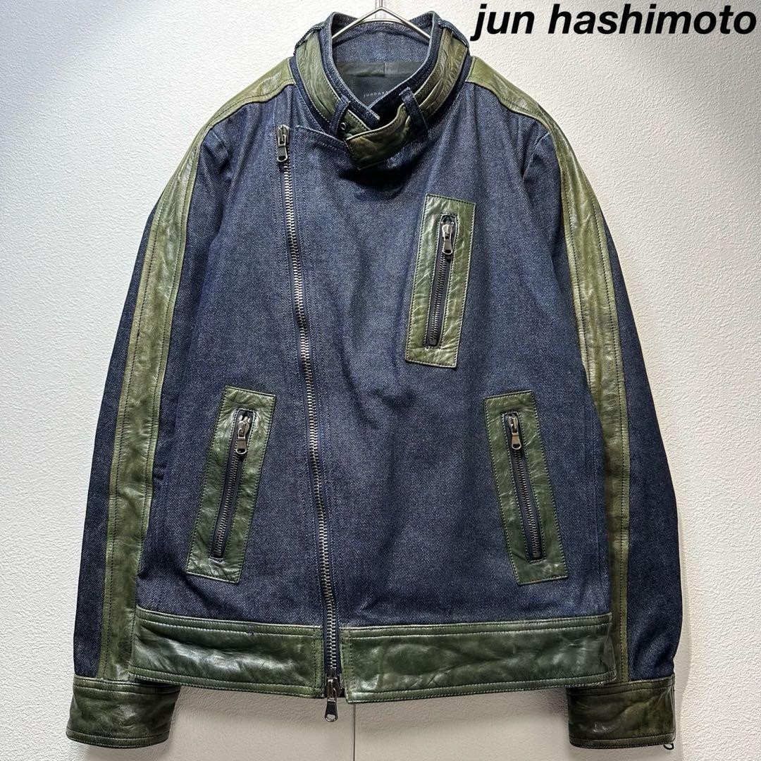 【junhashimoto】J05 CLASSIC UNCON JACKET JUNHASHIMOTO Leather and denim single rider jacket | eBay