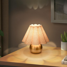 Gold Small Bedside Table Lamp for Bedroom, Brass Gold Bedroom Lamps for Nightsta