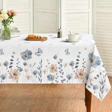 Spring Tablecloth 60 84 Inch Rectangular, 60" x 84" Rectangular White