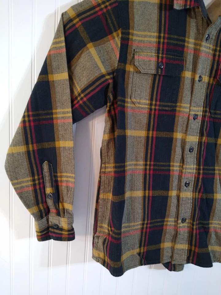 Orvis Classic Collection, Camisa Masculina Grande de Manga Longa de Flanela, Vermelha/Preta/Dourada - Imagem 3 de 4