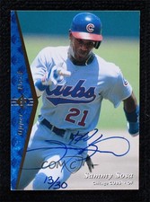 2001 SP Authentic Buyback 13/30 Sammy Sosa #35 Auto 00em