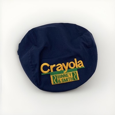 RARE Vintage Crayola Beret Newsboy Hat Cap USA 80s Binney & Smith One Size Blue