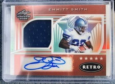 2025 Leaf Trinity Metal Emmitt Smith Patch Auto /7 Dallas Cowboys Ssp Hofer