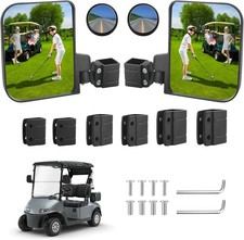 Golf Cart Side Mirrors for EZGO Club Car Yamaha, No Drilling HD-Shatterproof Gol