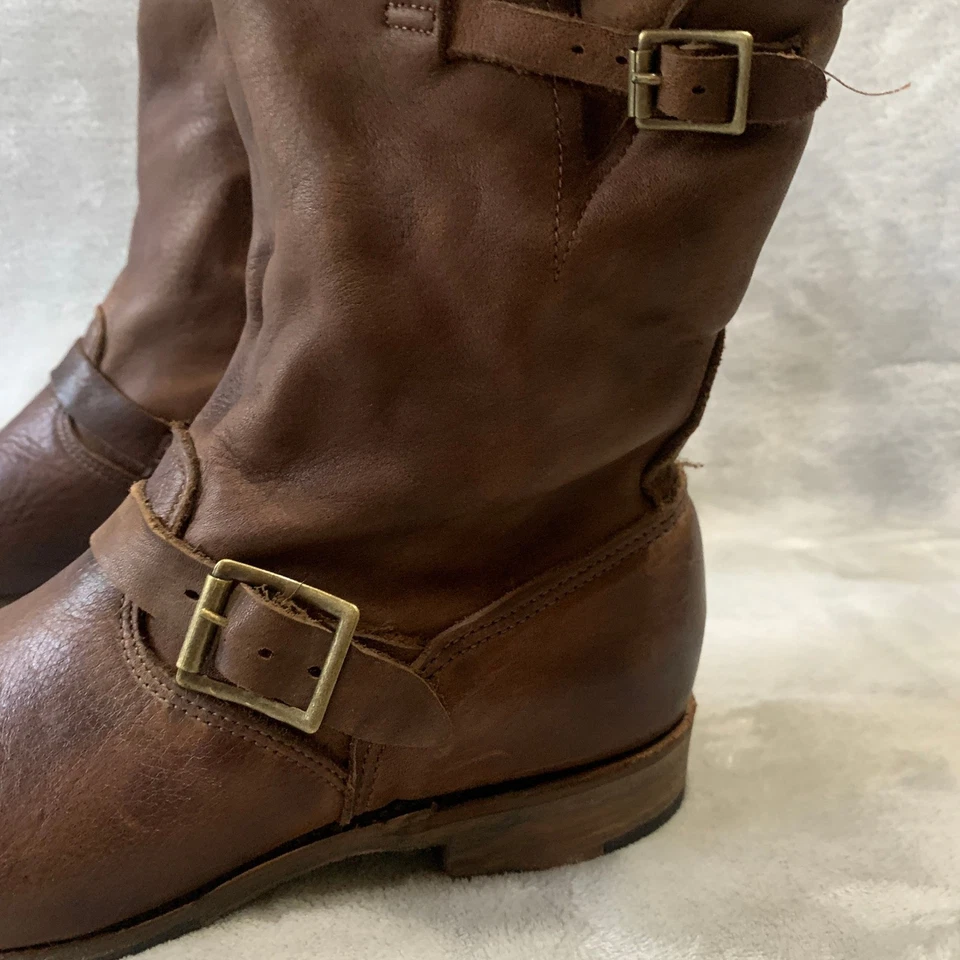 Винтажная обувь компании коричневый кожаный Moto ботильоны женский размер 9,5 М сделано в США - Изображение 3 из 4