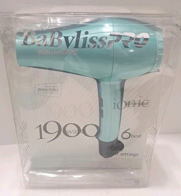 BaByliss Pro Ionic Hair Dryer Swarovski Crystal Chic 1900W Cool Shot Dmgd Box