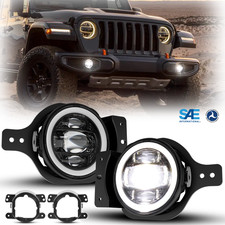 2pcs Led Fog Lights Drl Bumper Lamp For Jeep Wrangler Jl Gladiator 2018-2024