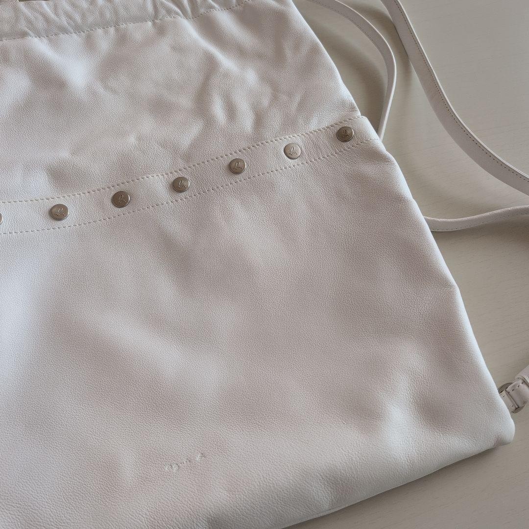 Agnes B White Drawstring Backpack Excellent - image 7