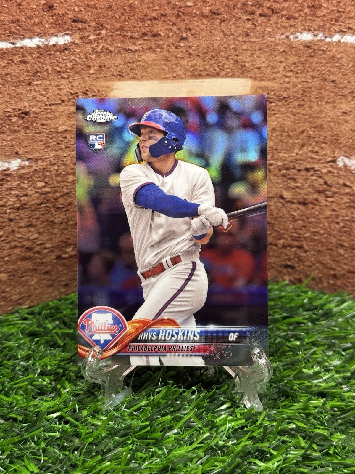 2018 TOPPS UPDATE CHROME REFRACTOR RHYS HOSKINS RC /250 PHILLIES #HMT28