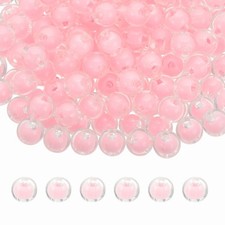 200Pcs Acrylic Beads 2mm Cute Beads for Bracelets Transparent Pink