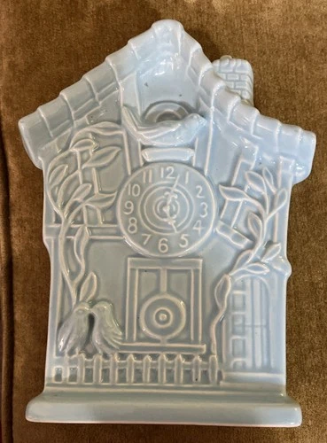McCoy Wall Pocket Cuckoo Clock Wall Pocket Cottagecore Light Blue