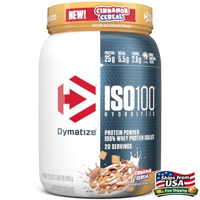 Dymatize ISO100 Hydrolyzed Whey Isolate Protein Powder, 25g Protein, Cinnamon Ce