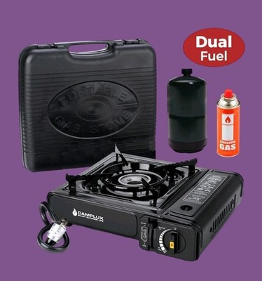 Camplux Portable Dual Fuel Gas Camping Stove W Case Tabletop Cooking Burner