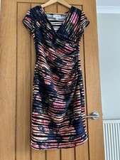 Joseph Ribkoff Multicolored Faux Wrap Bodycon Dress Size 10 floral & black 
