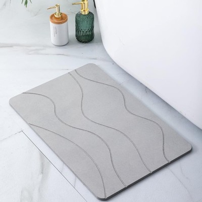Pure 4Home Stone Badematte rutschfest & anti 60 x 39 cm (rechteckig), # grau