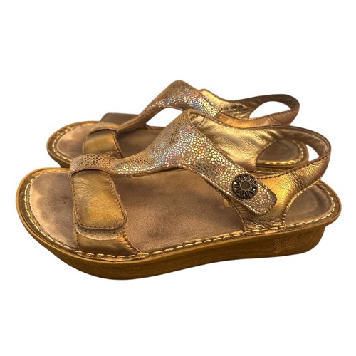 Alegria Kendra Women’s Size 6 EU 36 Gold Leather Slingback Sandals Comfort EUC - Picture 2 of 6