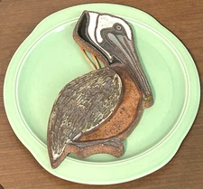 VICTORIA LITTLEJOHN Pelican Trivet Stoneware Vintage Pottery Wall Hanging Decor
