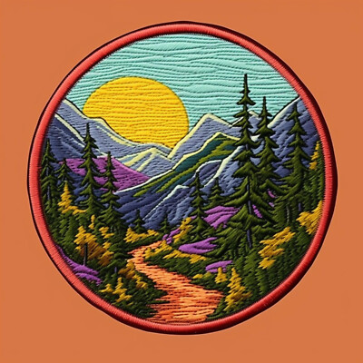 Skyline Trail Loop Patch Iron-on Applique Decorative Nature Badge Mount Rainier 