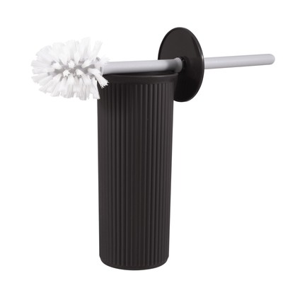 Superio Ribbed Collection - Decorative Plastic Toilet Bowl Brush and Holder S...