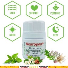 NEUROPAN Espino Valeriana Menta Tabletas Ansiedad Natural Ayuda para Dormir y Antiestrés