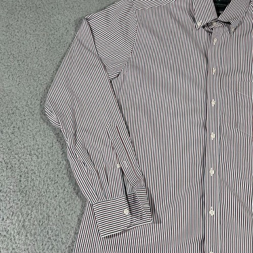 Kent & Curwen Shirt Mens Medium Red White Striped Long Sleeve Button Up Casual - Picture 3 of 15