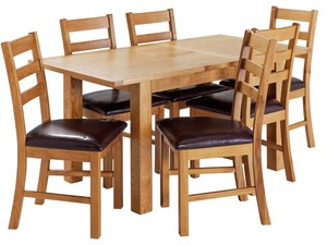 Collection Ashwell Extendable Oak Veneer Table Amp 6 Collection Ashwell Extendable Oak Veneer Table Amp 6