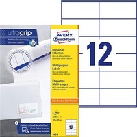 Avery Zweckform 3424 Adressaufkleber (1.200 Klebeetiketten, 105X48Mm Auf A4, Pap