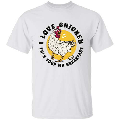 Cartoon Huhn bedruckt Unisex kurzärmelig Rundhalsausschnitt Pullover Baumwolle T-Shirt - Bild 8 von 12