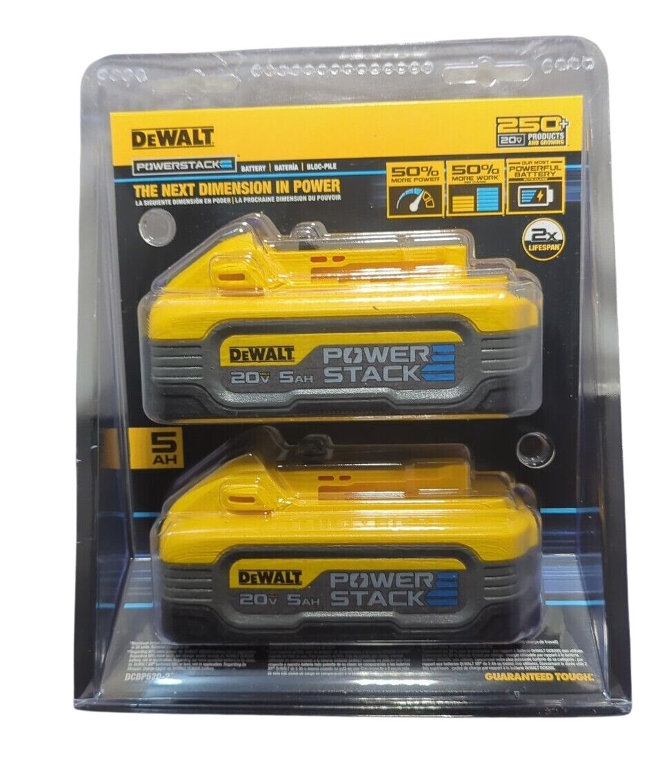 Dewalt dcbp520 2 20v 5ah powerstack battery pack 2 pack 885911836036