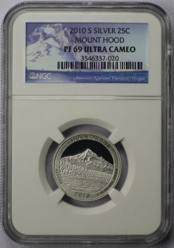 2010-S 25c Mount Hood Silver Quarter - NGC PF 69 Ultra Cameo