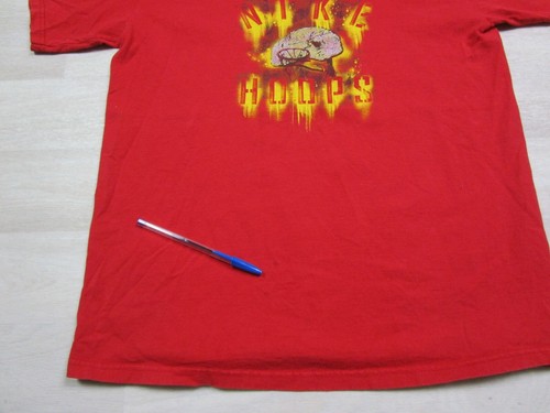 Vintage Nike Hoops T Shirt (XL) Youth Kids Fire Logo 90s Y2K Basketball Flames - Picture 3 of 8