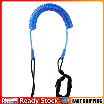 10 Fuß gewickelte SUP-Leine Stand-Up-Paddle-Board Surfbrett-Leine Beinseil (blau