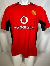 Manchester United 2002-03 Rojo Vodafone Home Jersey Kit Hombre GRANDE