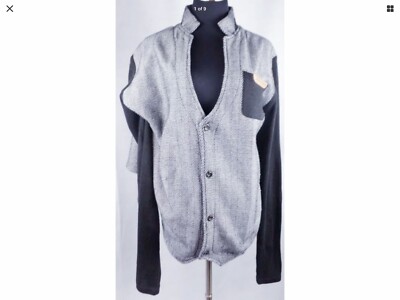Have To Have H2H Jacket Men s 2X Black White Herringbone Button Close Wool Blend